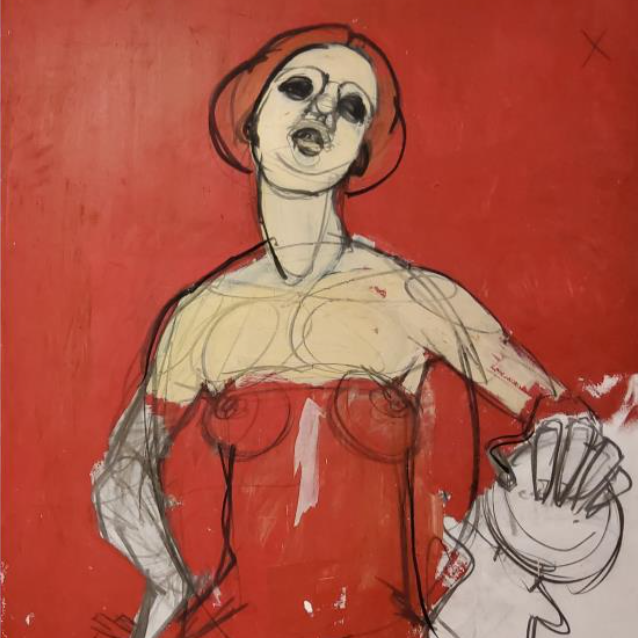 Tableau contemporain en liquidation judiciaire, art moderne sur toile avec cadre, collection Dépôt des offres, Alpes-Maritimes.